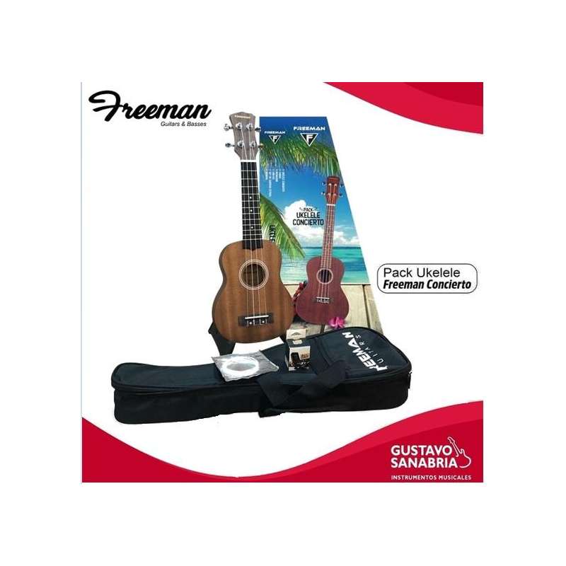 UKELELE FREEMAN CONCERT Y SOPRANO KU-C CON FUNDA