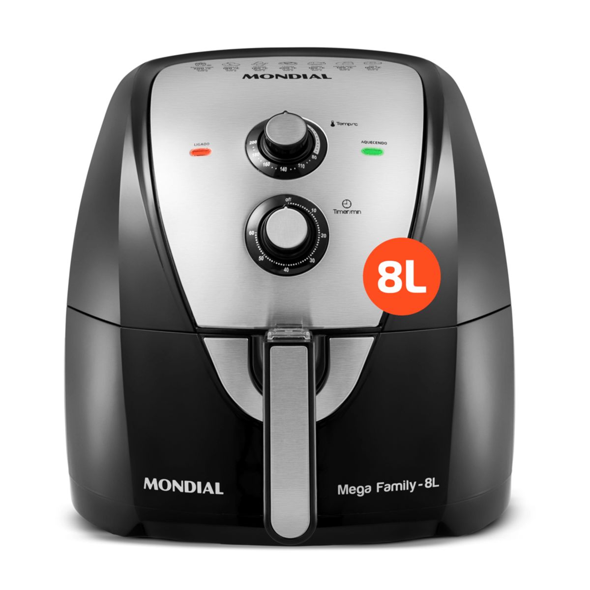 AIR FRYER - MEGA FAMILY - BLACK - 8L 