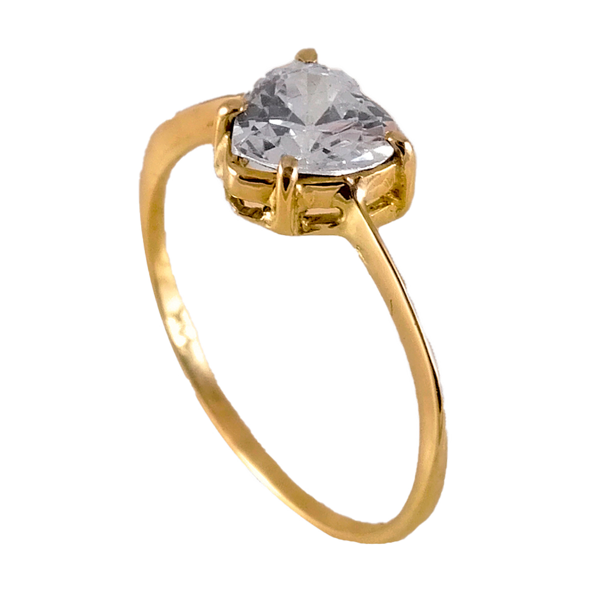 SOLITARIO DE ORO AMARILLO NACIONAL SIMPLE CON CIRCÓN BLANCO, MODELO 6