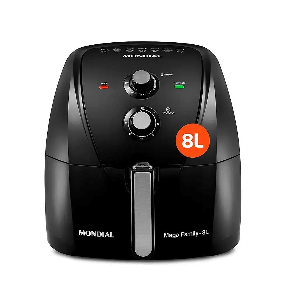 AIR FRYER - MEGA FAMILY - 8L FULL BLACK HECHO EN BRASIL