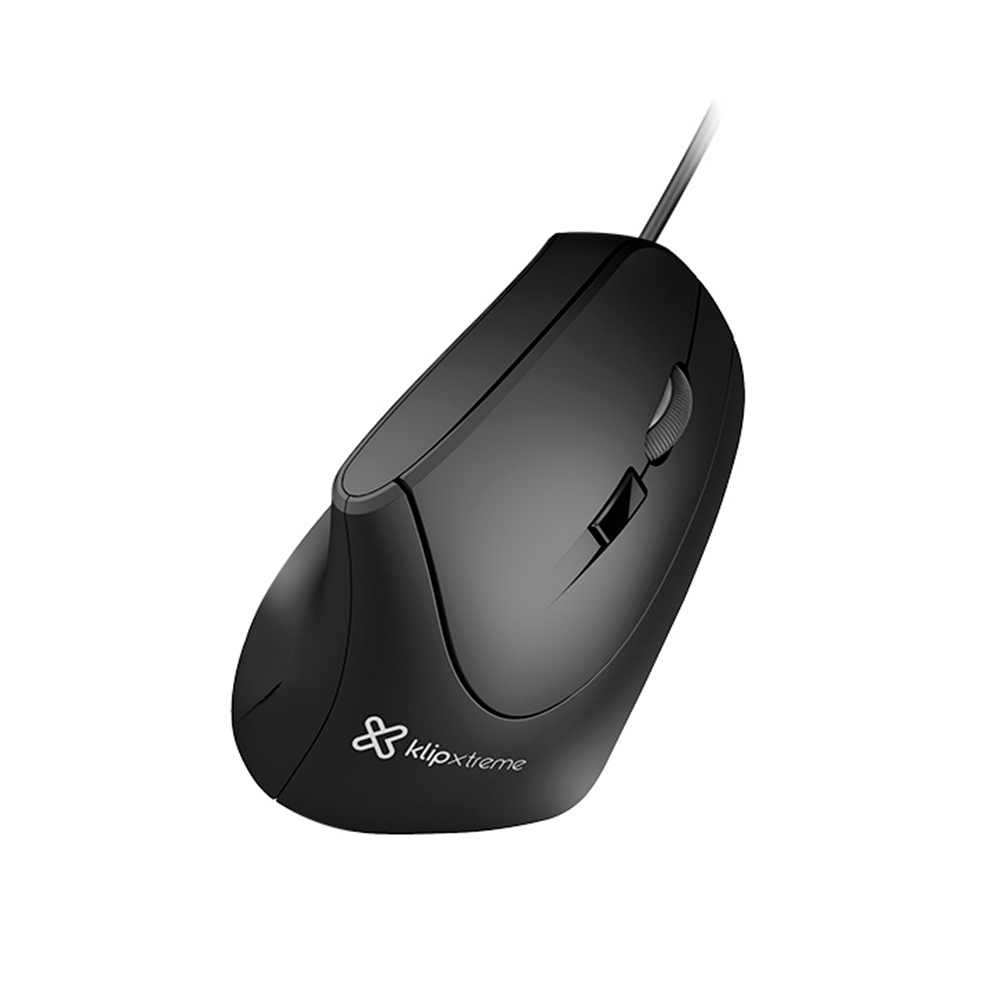 MOUSE ERGONOMICO USB KLIP KMO-506 KROWN 1600DPI/6 BOT/DIESTRO/NEGRO