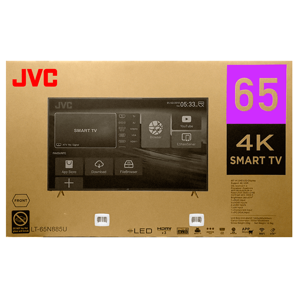 TELEVISOR 65" JVC LT-65N885U 4K UHD/HDR/DIG/SMART/HDMI/USB