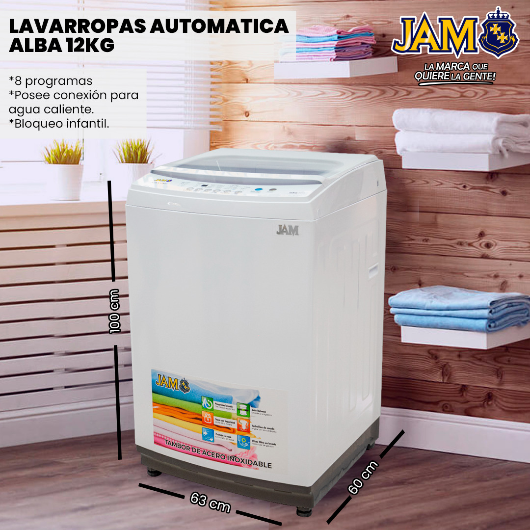 LAVARROPAS AUTÓMATICA JAM ALBA 12KG