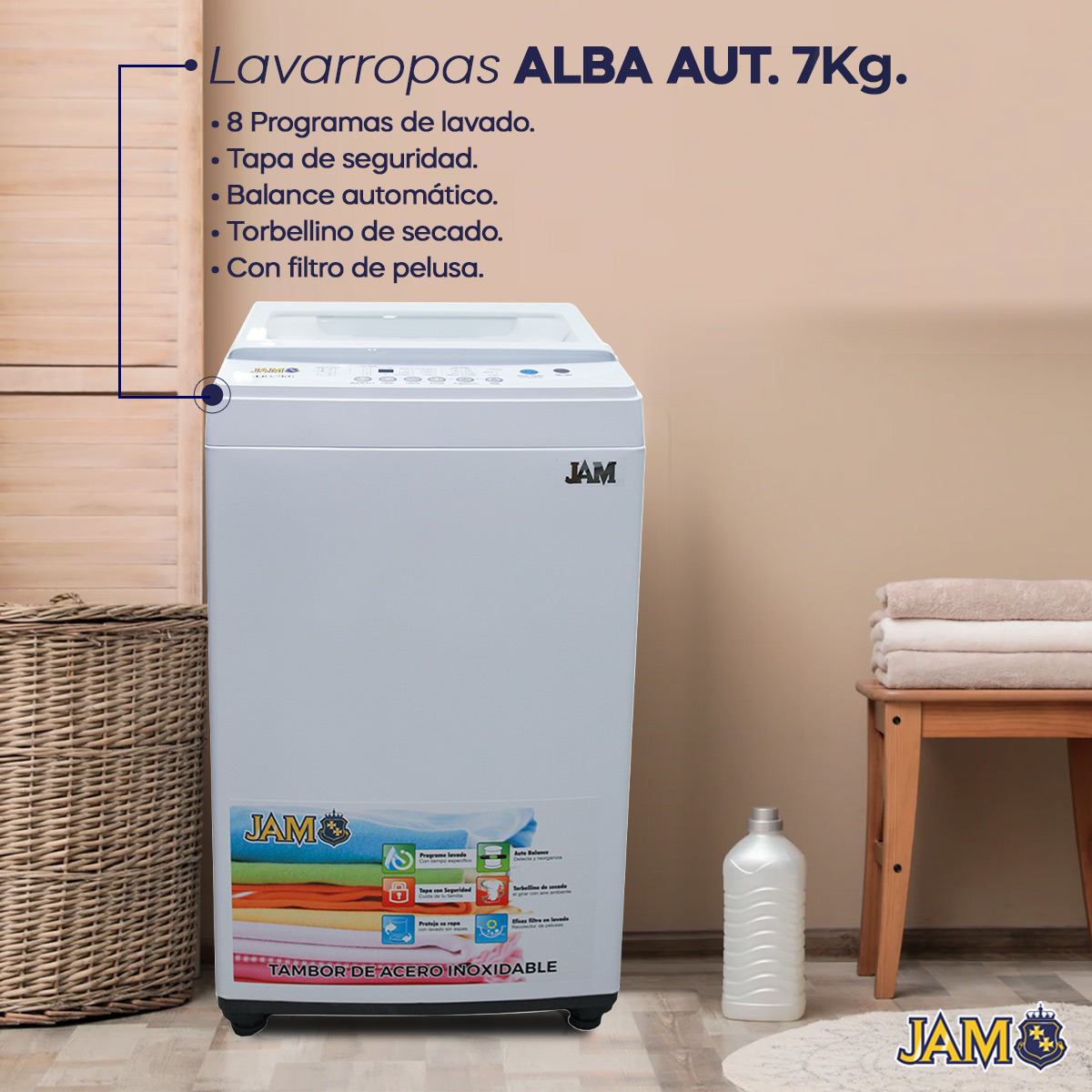 LAVARROPAS JAM ALBA AUTO. 7KG