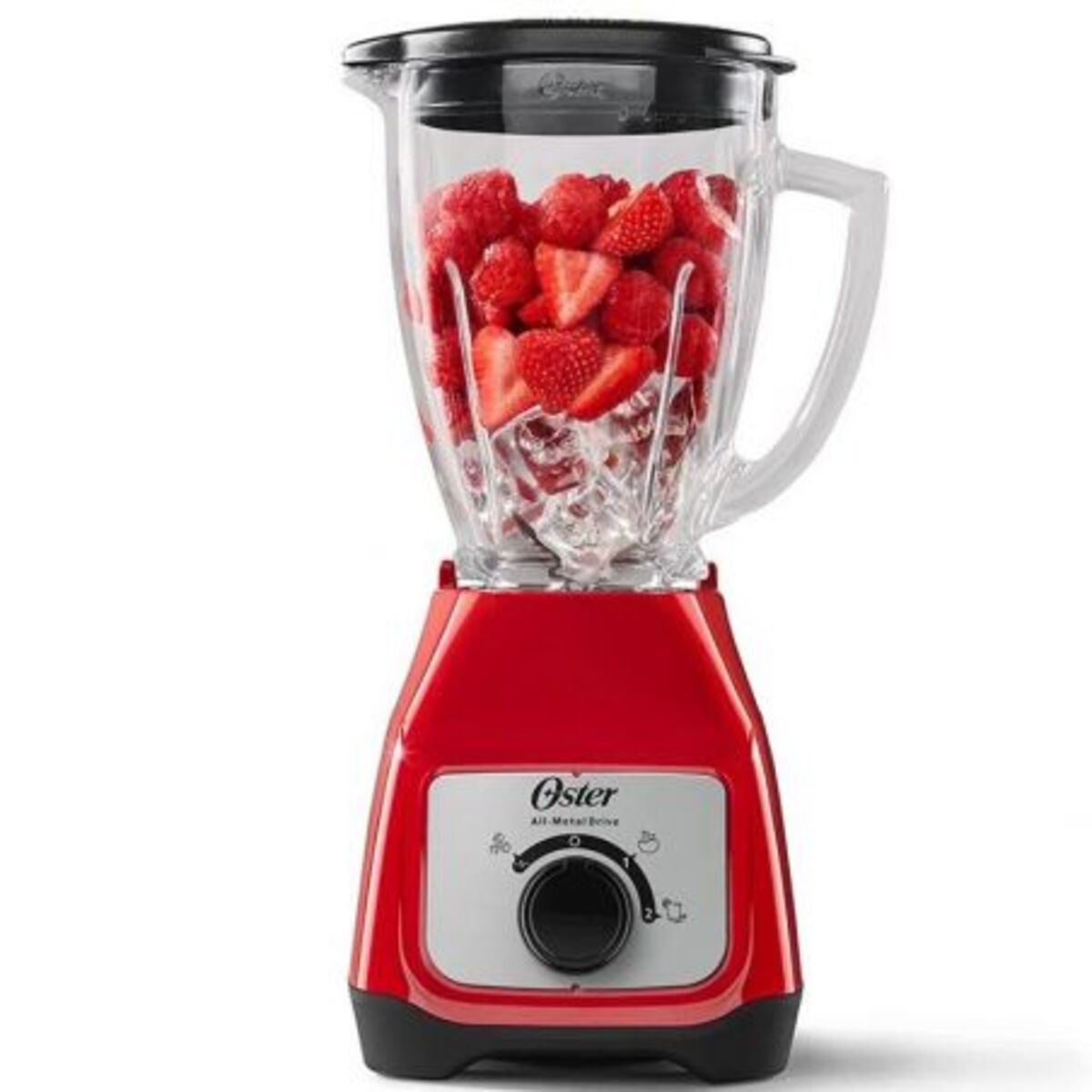 LICUADORA OSTER CON VASO DE VIDRIO 550 W ROJO
